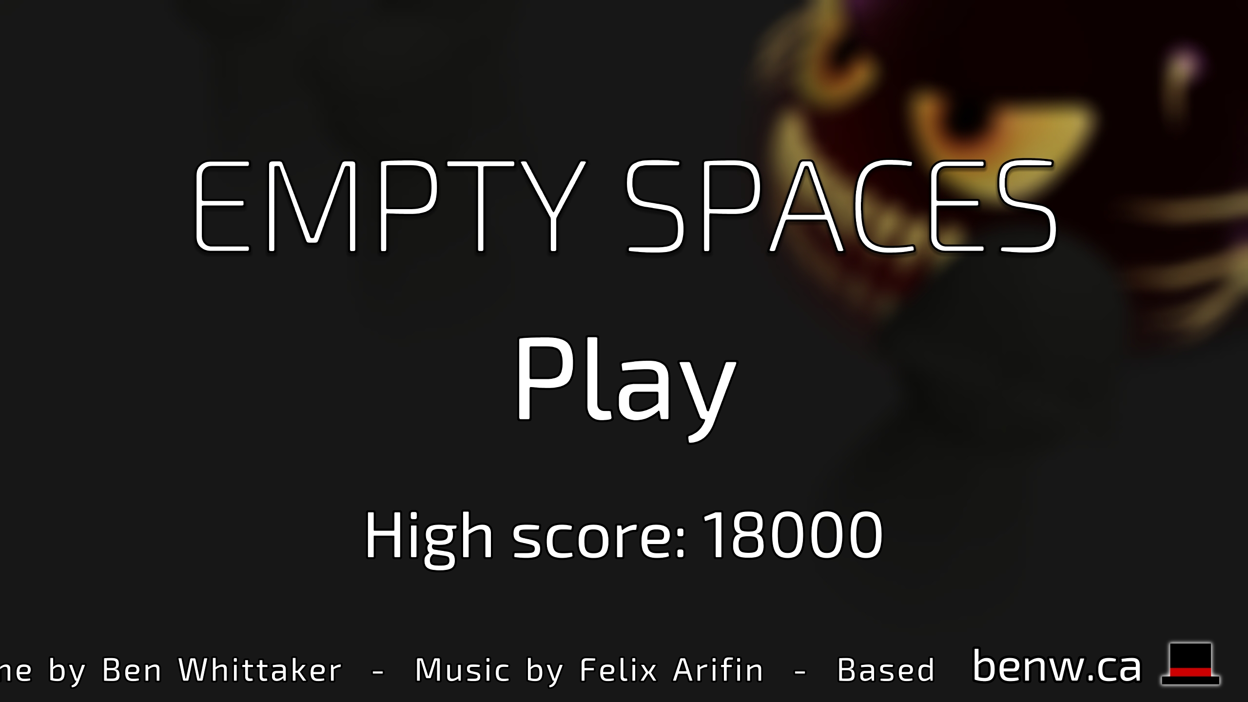 Empty Spaces 1.1 main menu screenshot
